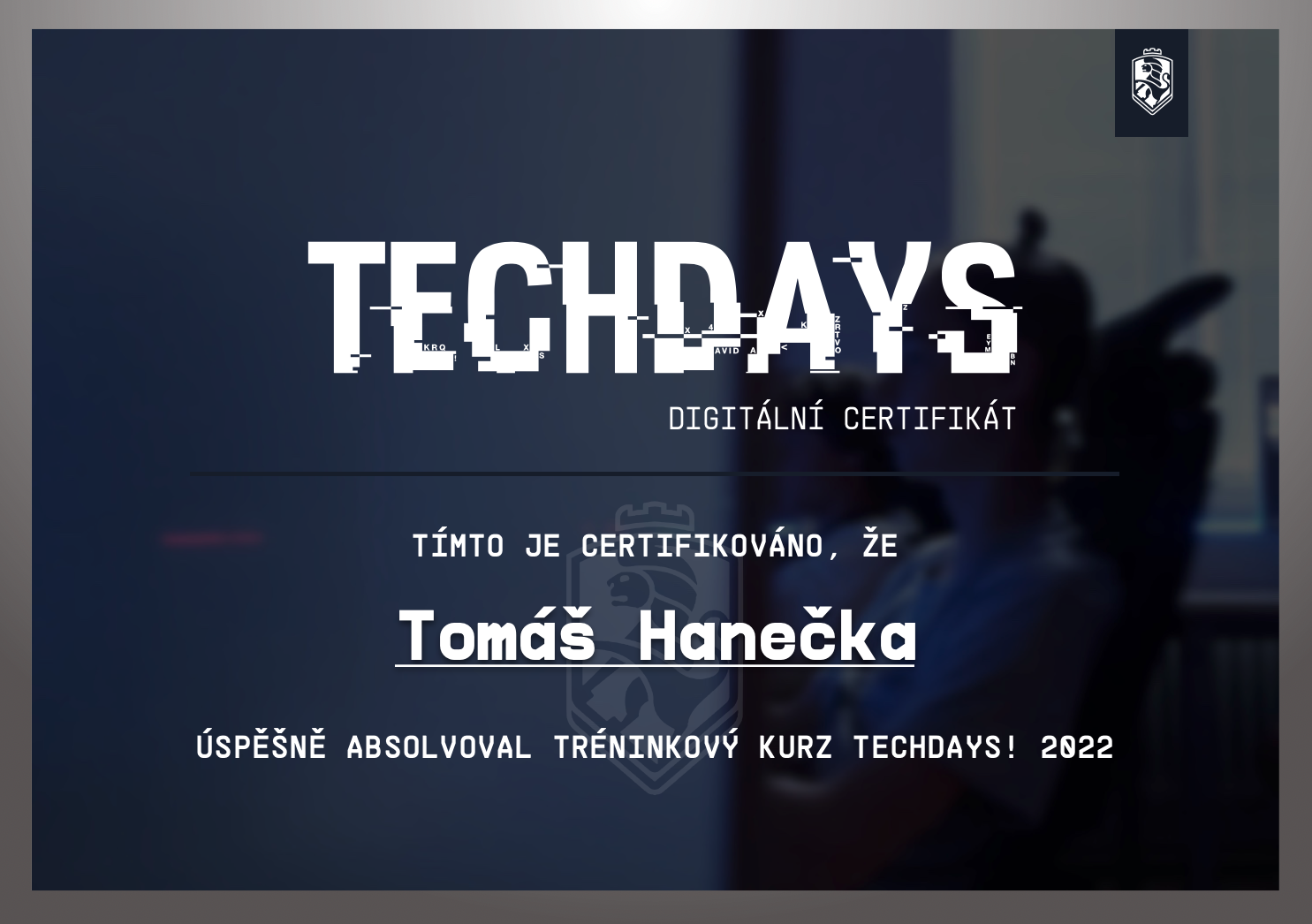 TechDays certifikát ze Smíchovská SPŠaG